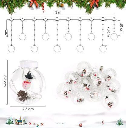 🎅🏻 ¡CORTINA LED DE ESFERAS NAVIDEÑAS A CORRIENTE! 🎁 ENVÍO GRATIS Y PAGA AL RECIBIR 🏠✨