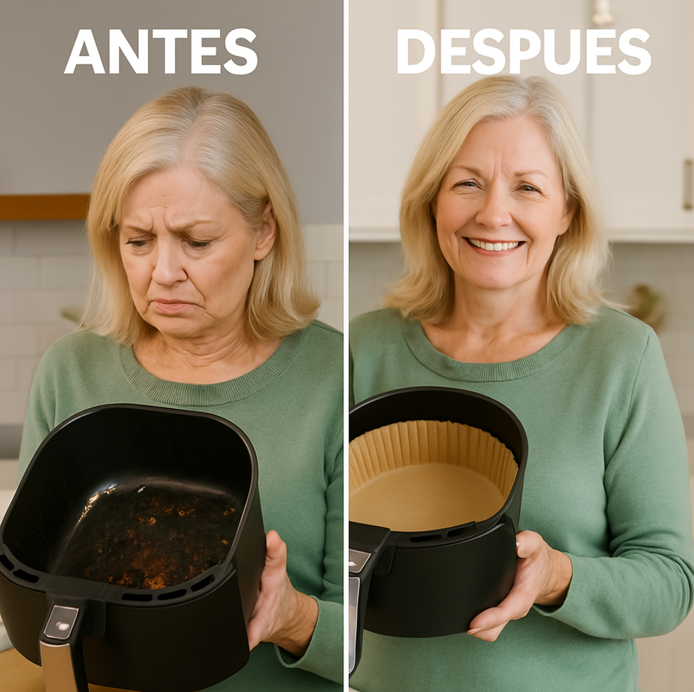 ¡Olvídate de lavar tu freidora! 🍗✨ Usa nuestros Moldes Antiadherentes para Freidora de Aire - Pack de 200 unidades