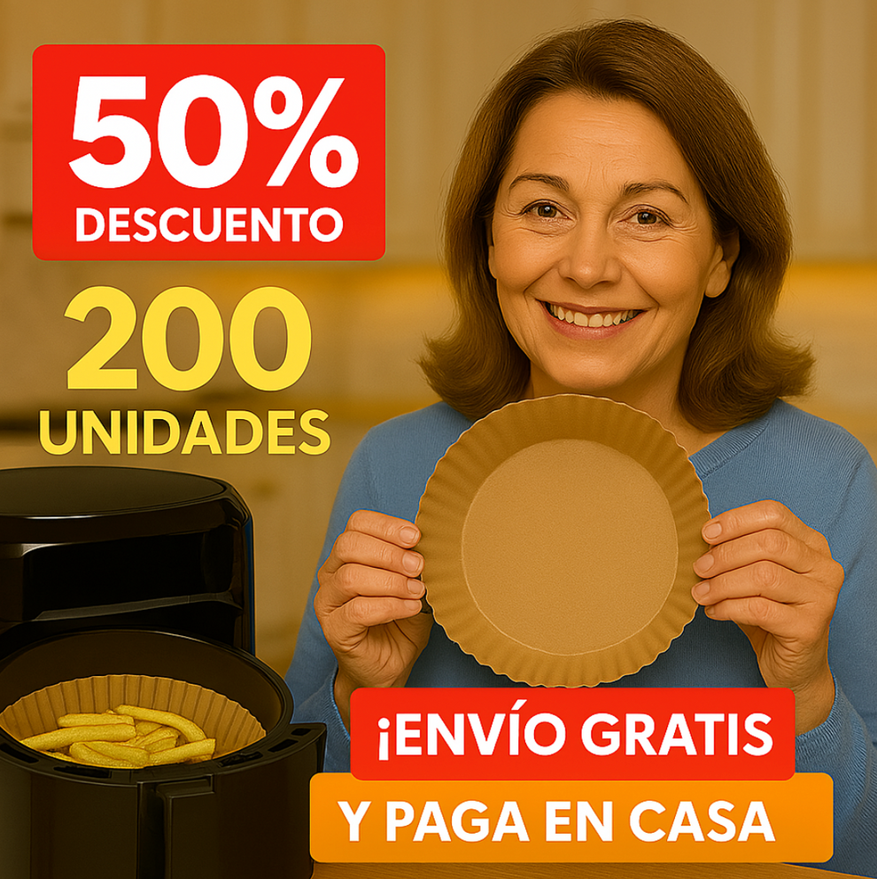¡Olvídate de lavar tu freidora! 🍗✨ Usa nuestros Moldes Antiadherentes para Freidora de Aire - Pack de 200 unidades