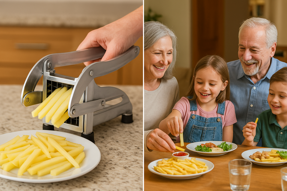 ¡Corta papas como un chef sin esfuerzo y en segundos! 🍟✨
