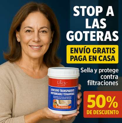 Elimina Filtraciones al Instante con el Sellador Transparente de 1 kg – ¡Invisible, Potente y Listo para Proteger tu Hogar!