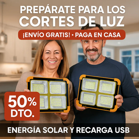 Lámpara Reflector Solar LED Portátil y Power Bank para tus Emergencias ⚡🚨