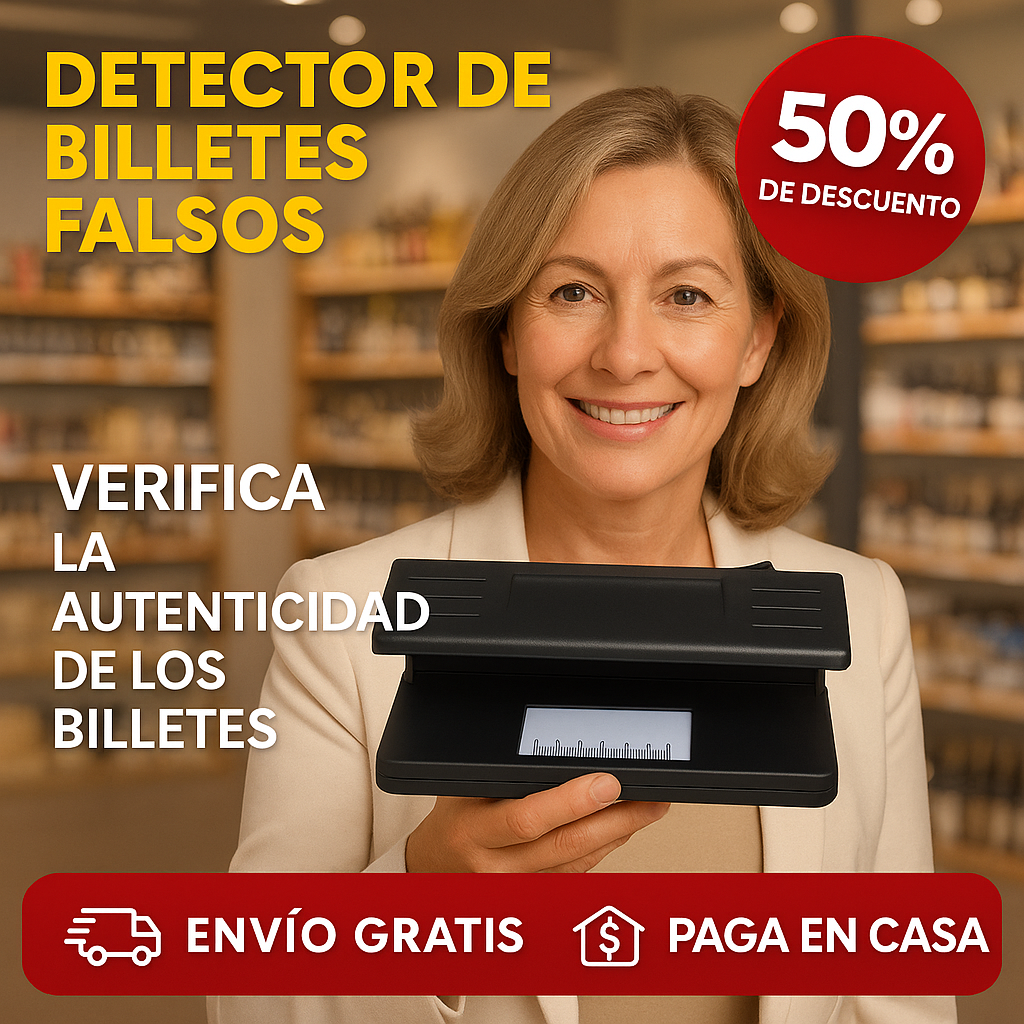 Detector de Billetes Falsos ¡No más engaños ni pérdidas en tu negocio!