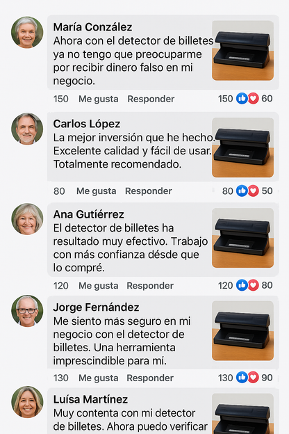 Detector de Billetes Falsos ¡No más engaños ni pérdidas en tu negocio!